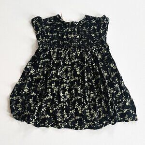 N°21 Girls Black Floral Smocked Dress — Size 6Y